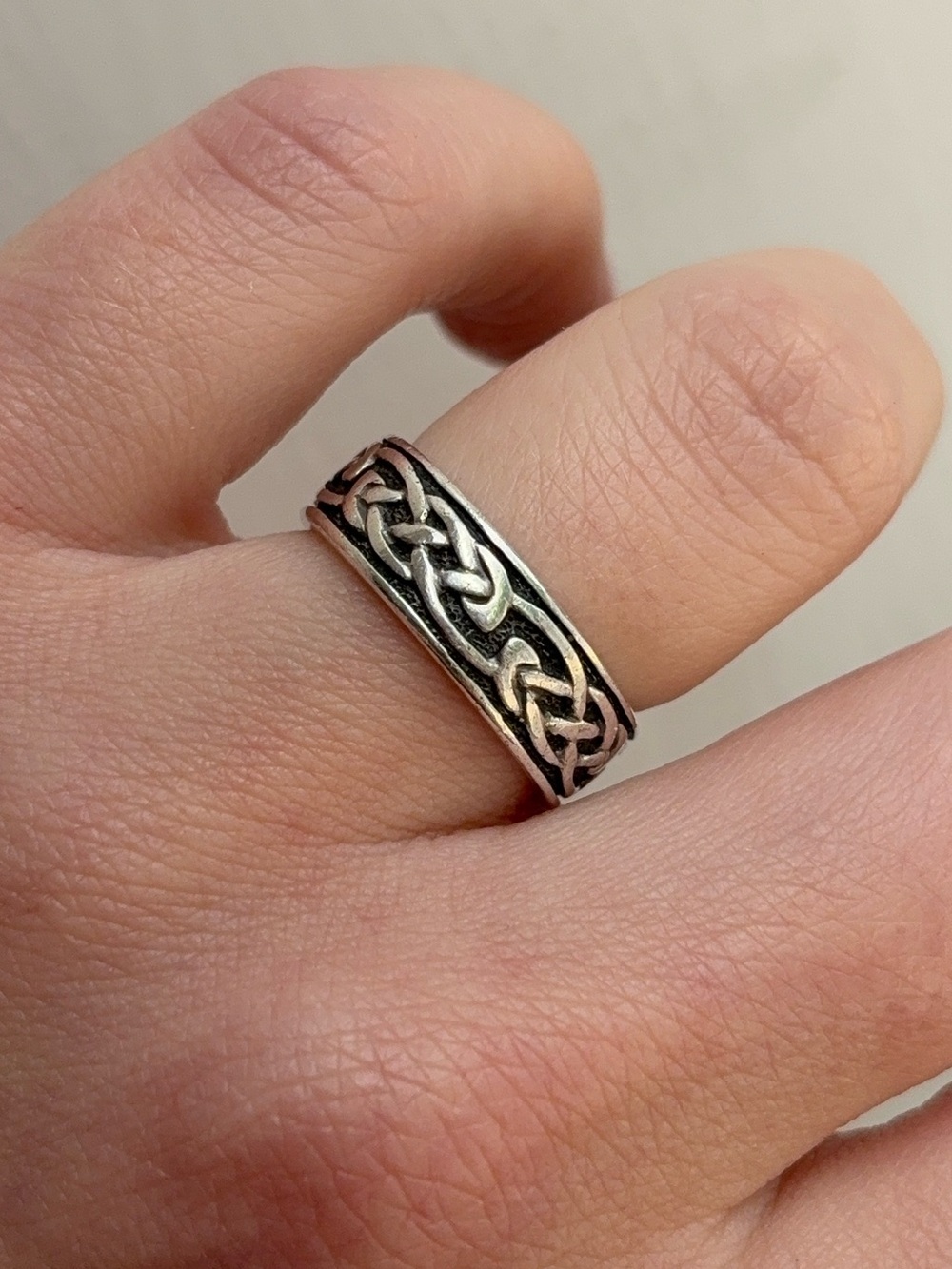 Sterling Silver Celtic Knot Wide Band Vintage Ring